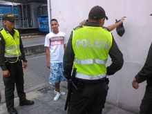 Toma preventiva de la polic&iacute;a en el centro de Cali