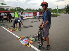 Los mejores de V&eacute;rtigo se tomaron el patin&oacute;dromo mundialista.
