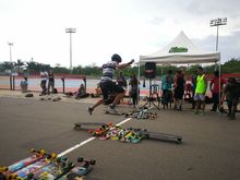 Los mejores de V&eacute;rtigo se tomaron el patin&oacute;dromo mundialista.