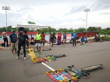 Los mejores de V&eacute;rtigo se tomaron el patin&oacute;dromo mundialista.