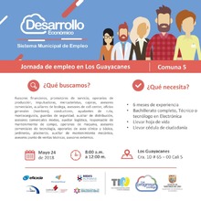 Prep&aacute;rese para la jornada de empleo en el barrio Los Guayacanes el 24 de mayo