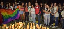 Un arco iris de luz brill&oacute; en Cali en contra de la Lgbti fobia