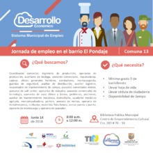 En el barrio El Pondaje se realizar&aacute; la siguiente jornada de empleo