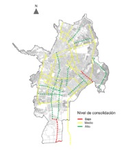 Mapa consolidaci&oacute;n funcional - Corredor estrat&eacute;gico urbano