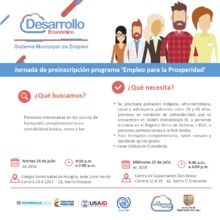 Asista a la jornada de preinscripci&oacute;n para el programa &lsquo;Empleo para la Prosperidad&rsquo;