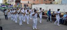 La banda marcial de la Fuerza Naval del Pac&iacute;fico se luci&oacute; en la Plaza de Cayzedo de Cali