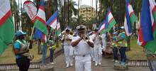 La banda marcial de la Fuerza Naval del Pac&iacute;fico se luci&oacute; en la Plaza de Cayzedo de Cali