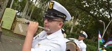 La banda marcial de la Fuerza Naval del Pac&iacute;fico se luci&oacute; en la Plaza de Cayzedo de Cali