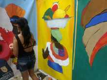 Mural interactivo fue la sensaci&oacute;n en el Quilombo del Festival Petronio &Aacute;lvarez