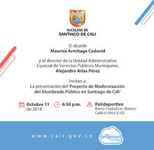  Por una Cali que brilla, la Alcald&iacute;a presenta proyecto de modernizaci&oacute;n del alumbrado p&uacute;blico