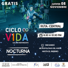 Este jueves 8 de noviembre disfruta en familia la Ciclovida nocturna 