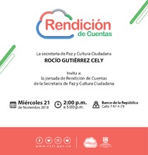 La Secretar&iacute;a de Paz y Cultura Ciudadana rendir&aacute; cuentas a los cale&ntilde;os en prevenci&oacute;n de violencia y participaci&oacute;n comunitaria