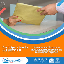 Participe en m&iacute;nima cuant&iacute;a para la contrataci&oacute;n del servicio de mensajer&iacute;a expresa