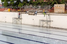 Comenzaron los trabajos en la piscina de kayak de la Unidad Deportiva Jaime Aparicio