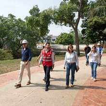 Secretario de Infraestructura exige a contratista del parque lineal acelerar trabajos