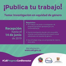 Convocatoria abierta para presentar trabajos de investigaci&oacute;n en equidad de g&eacute;nero con &eacute;nfasis en Santiago de Cali