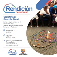 La Secretar&iacute;a de Bienestar Social, rendir&aacute; cuentas sobre la gesti&oacute;n por las v&iacute;ctimas de la ciudad