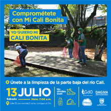 Participe en la nueva jornada de limpieza del r&iacute;o Cali que organiza la Alcald&iacute;a de Cali y Gases de Occidente