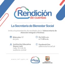 La Secretar&iacute;a de Bienestar Social rendir&aacute; cuentas sobre la gesti&oacute;n por las v&iacute;ctimas de la ciudad