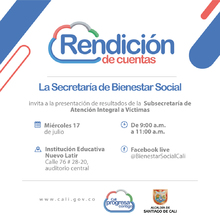 Alcald&iacute;a de Cali rendir&aacute; cuentas sobre la gesti&oacute;n por las v&iacute;ctimas del conflicto armado interno