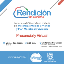 Segunda Rendici&oacute;n de Cuentas - Viernes 2 de Agosto de 2019