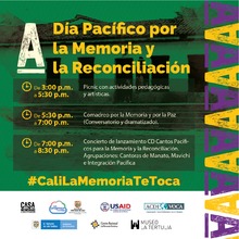 Este s&aacute;bado Cali vivir&aacute; el D&iacute;a Pac&iacute;fico por la Memoria y la Reconciliaci&oacute;n
