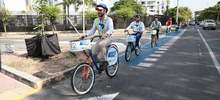 Secretario de Infraestructura se pedale&oacute; uno de los circuitos de los bici carriles en el sur de Cali