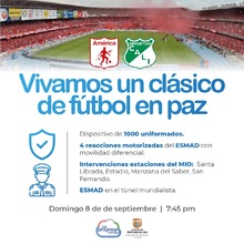 Alcald&iacute;a reitera las medidas de seguridad y el llamado al f&uacute;tbol en paz para el cl&aacute;sico del domingo 