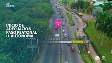 Comienza adecuaci&oacute;n de paso peatonal frente a Universidad Aut&oacute;noma