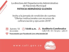 Invitaci&oacute;n a segunda actividad de rendici&oacute;n de cuentas 2019
