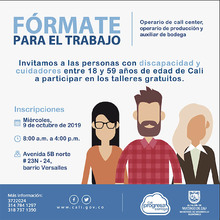 &lsquo;F&oacute;rmate para el trabajo&rsquo; dirigido a personas con discapacidad y cuidadores