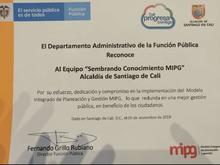 Funci&oacute;n P&uacute;blica reconoci&oacute; labor de la Alcald&iacute;a de Cali para apropiar Modelo de planeaci&oacute;n y gesti&oacute;n