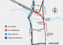 Cierres temporales de la v&iacute;a Cali Jamund&iacute; por obras del puente sobre el r&iacute;o Lili
