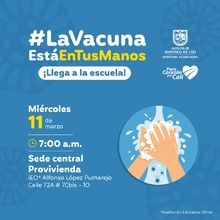 "La vacuna est&aacute; en tus manos" se aplicar&aacute; en las escuelas de Cali
