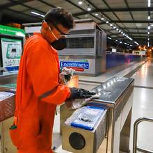 Contra el Coronavirus: lavado preventivo en estaciones y buses del MIO