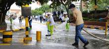 El CAM y sus alrededores recibieron ba&ntilde;o de desinfecci&oacute;n, es una de las 88 &aacute;reas programadas para la limpieza sanitaria