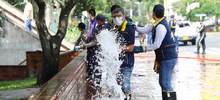 El CAM y sus alrededores recibieron ba&ntilde;o de desinfecci&oacute;n, es una de las 88 &aacute;reas programadas para la limpieza sanitaria