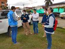 Instalan carpas de atenci&oacute;n a la emergencia sanitaria en la Defensa Civil