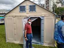 Instalan carpas de atenci&oacute;n a la emergencia sanitaria en la Defensa Civil