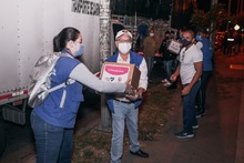 3.500 personas fueron impactadas con kits alimentarios, en la madrugada de hoy