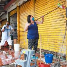 Santa Elena recibi&oacute; ba&ntilde;o matutino, jornada de lavado y desinfecci&oacute;n por la vida de todos