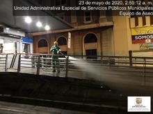 Semanalmente se lavan y desinfectan 160.000 m2 de &aacute;reas p&uacute;blicas