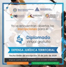 Diplomado virtual gratuito sobre Defensa Jur&iacute;dica Territorial 