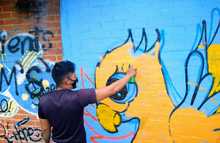 Paredes del barrio Mariano Ramos ya llevan mensaje de paz y cultura ciudadana