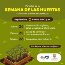 Participa en la  semana de formaci&oacute;n de  huertas comunitarias &ldquo;Cultivando sue&ntilde;os y esperanzas&rdquo;