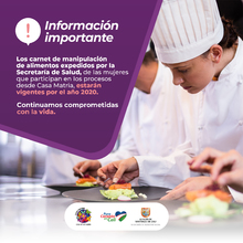 El carn&eacute; de manipulaci&oacute;n de alimentos 2019, est&aacute; vigente