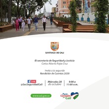 Invitaci&oacute;n Segunda Rendici&oacute;n de Cuentas Seguridad y Justicia Octubre de 20202