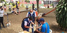Medidas de bioseguridad en la jornada de salud animal de la comuna 5 