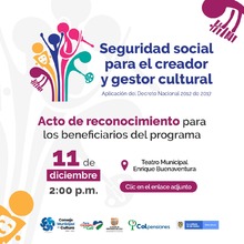 169 artistas y gestores culturales son beneficiados por la Administraci&oacute;n Ospina