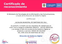 DAGMA recibi&oacute; Sello de Excelencia de Mintic por Datos Abiertos